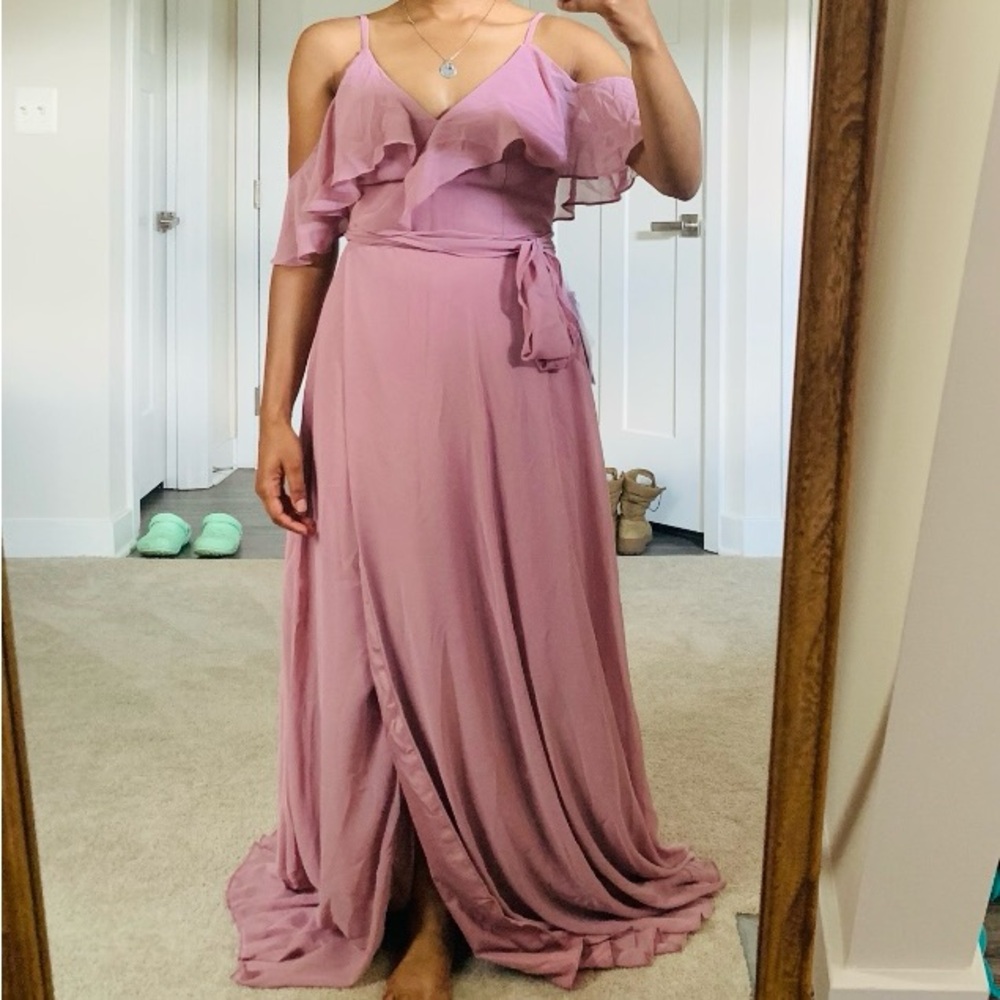 Azazie Vianna Dusty Mauve Bridesmaid/Prom Dress with slit Small Size AO-